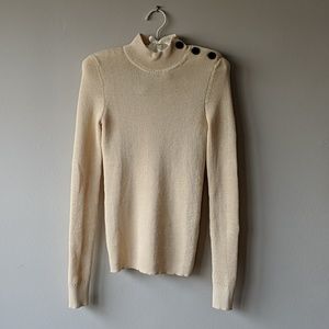 Fitted mock neck french designed sweater